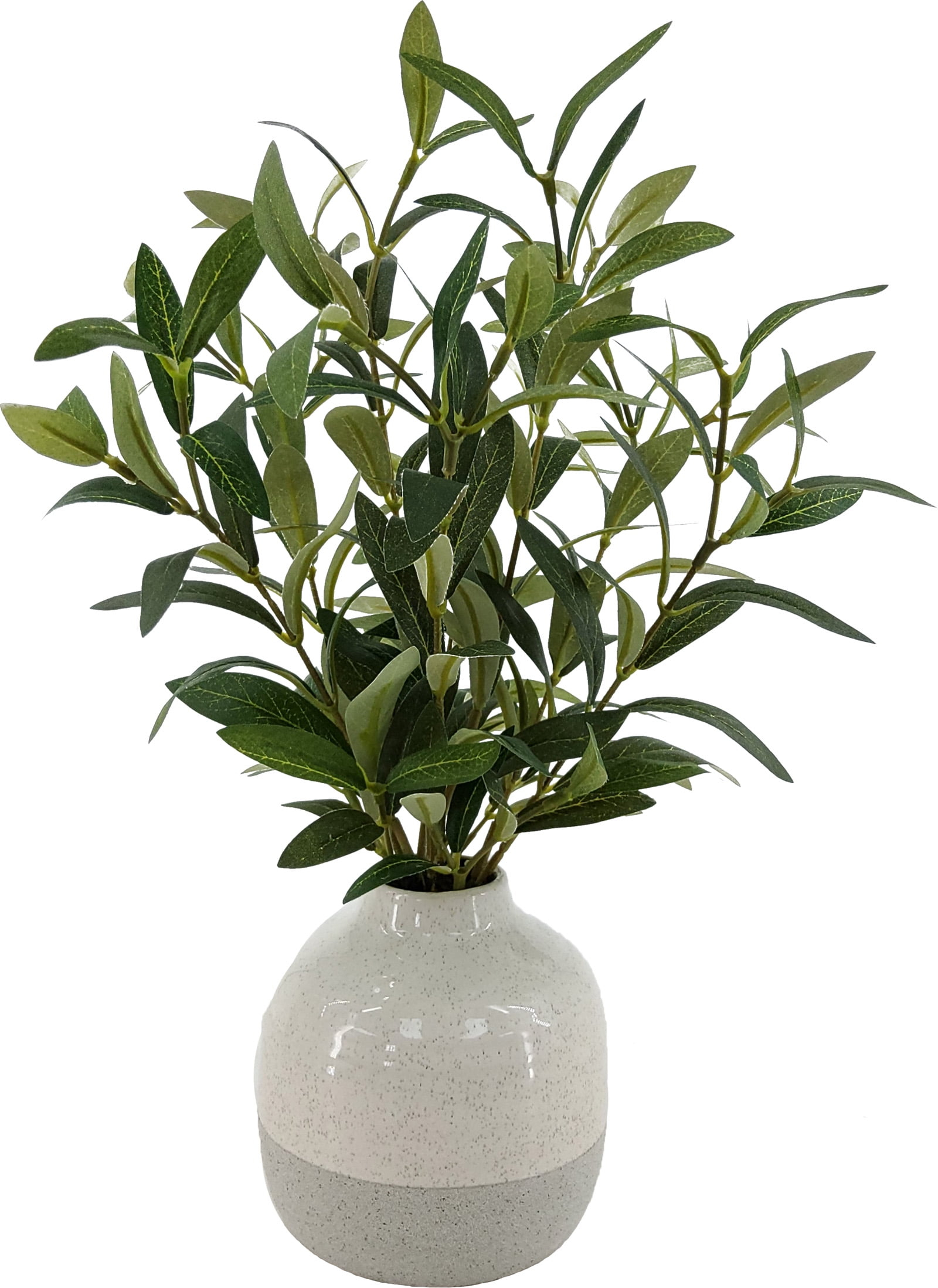 Better Homes & Gardens 14in Indoor Artificial Olive Plant in 2-Tone Ceramic Vase