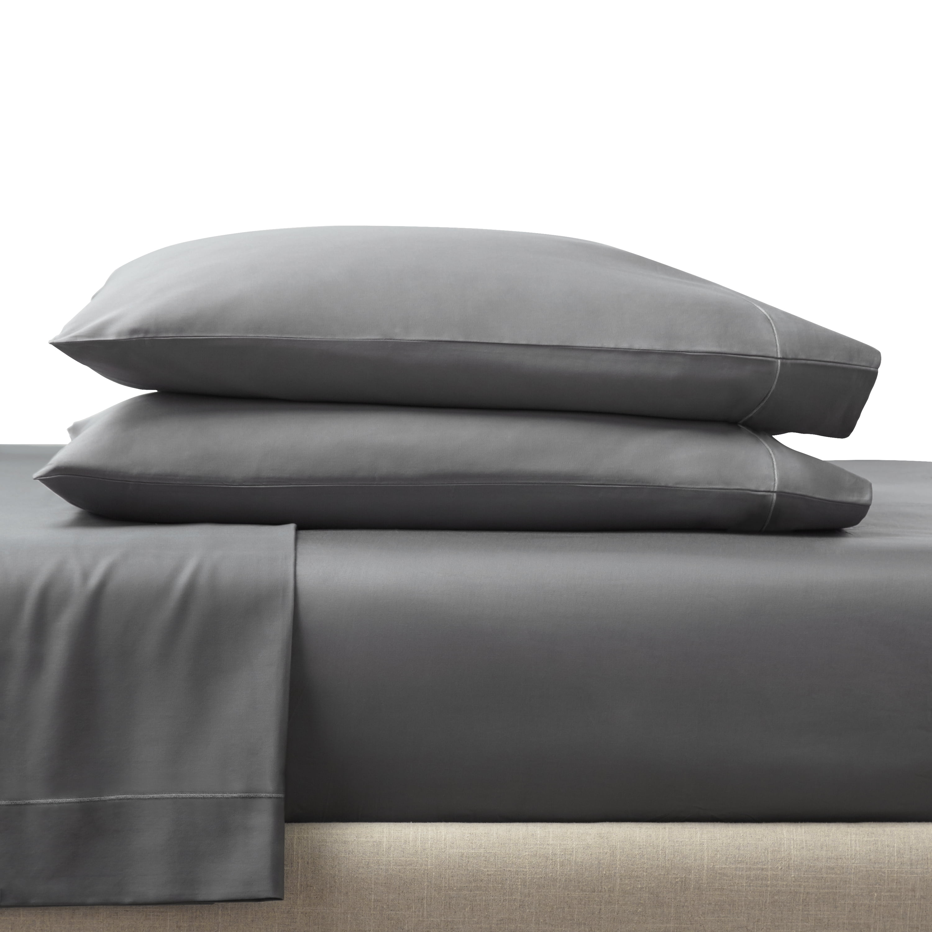 Better Homes & Gardens 2-Piece 400 Thread Count Grey Flannel Performance HYGROCOTTON® Pillowcase Set, Standard/Queen
