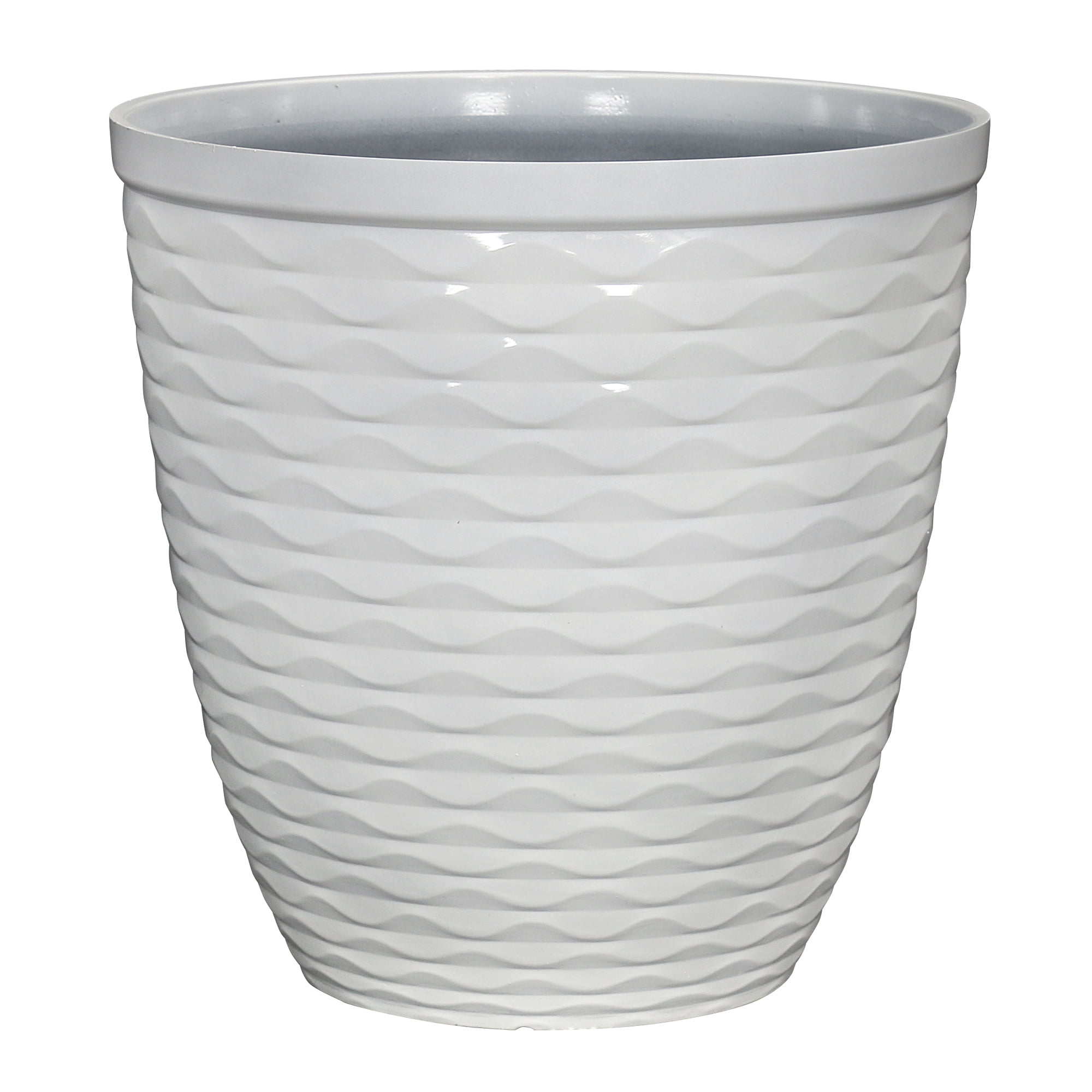 Better Homes & Gardens Caden White Recycled Resin Planter, 15.9in x 15.9in x 16in