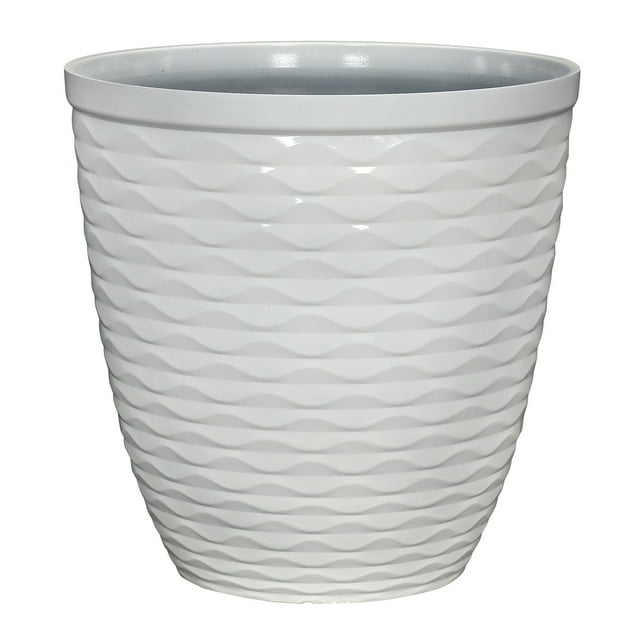 Better Homes & Gardens Caden White Recycled Resin Planter, 15.9in x 15.9in x 16in
