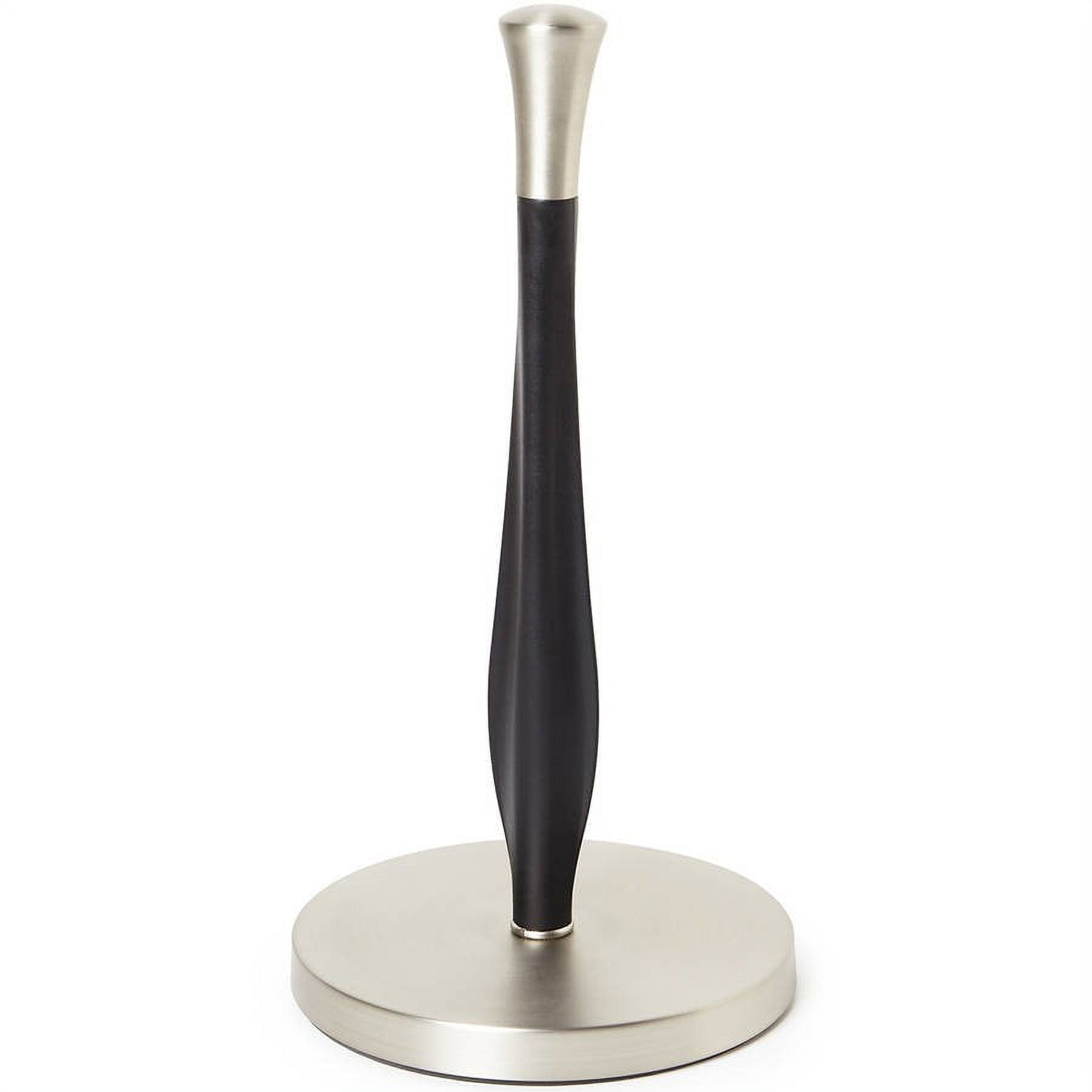 Better Homes & Gardens Free-Standing Paper Towel Holder with Weighted Non-Slip Base, 14 Inch, Nickel