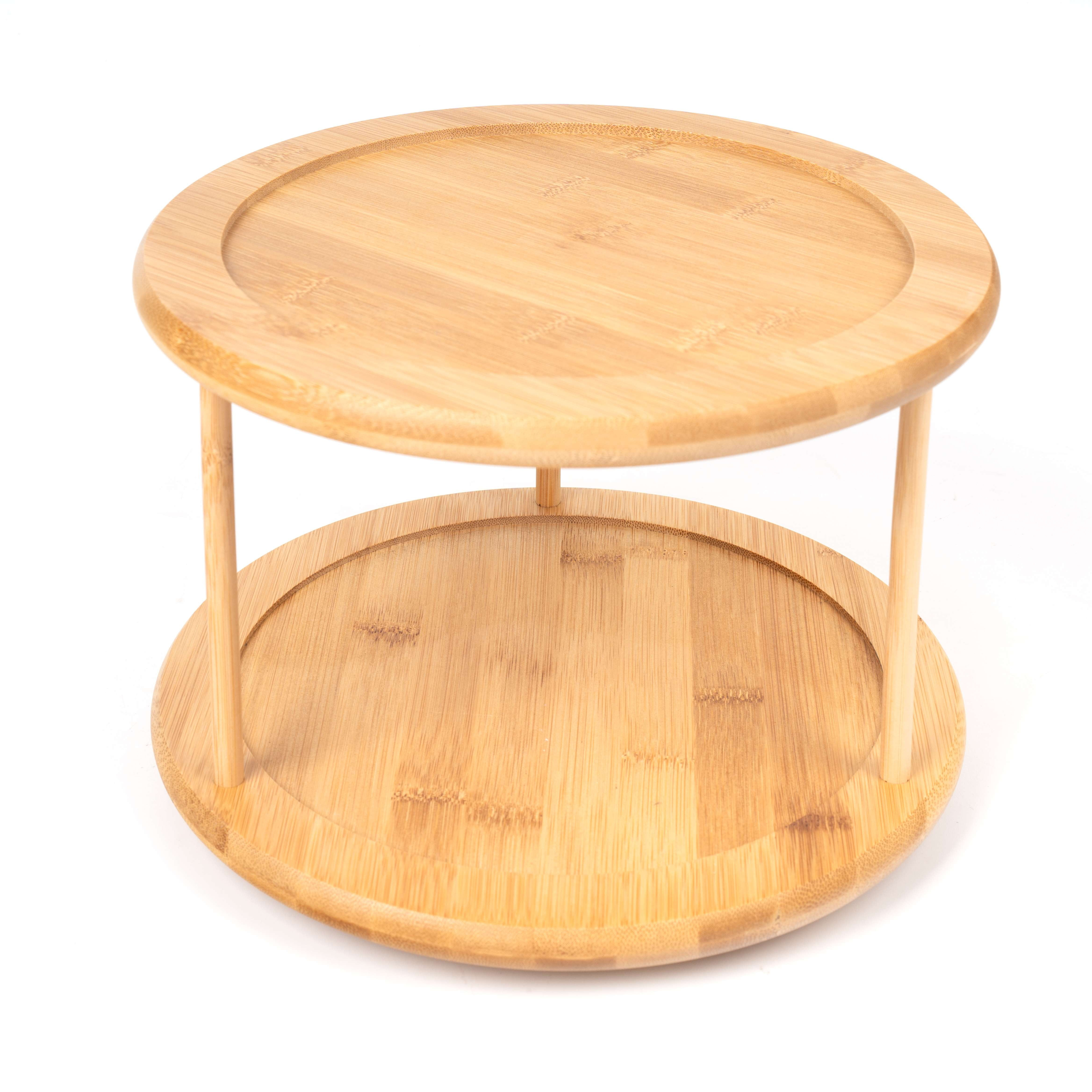 Better Homes & Gardens Kitchen Organizer Bamboo Turntable 2-Tier Spice Rack, 10.04 DIA x 6.89 in