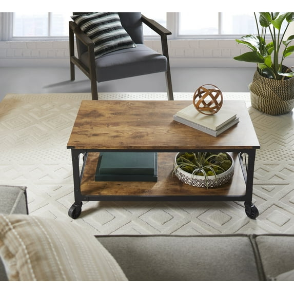Better Homes & Gardens Rustic Country Coffee Table, Weathered Pine Finish