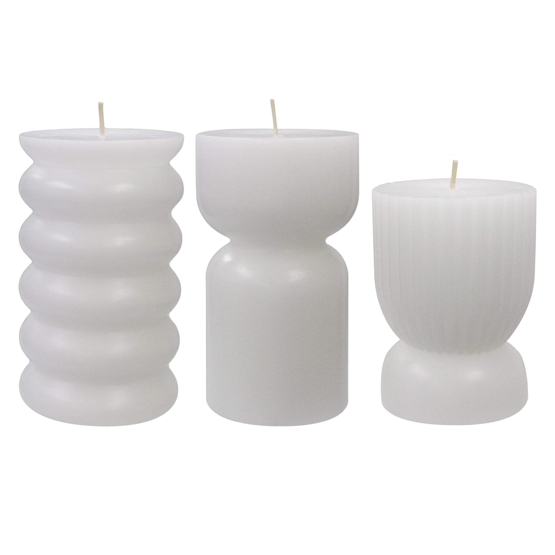 Better Homes & Gardens Unscented Pillar Candles, 3-Pack, 3x5 Inches, 3x4 Inches, White