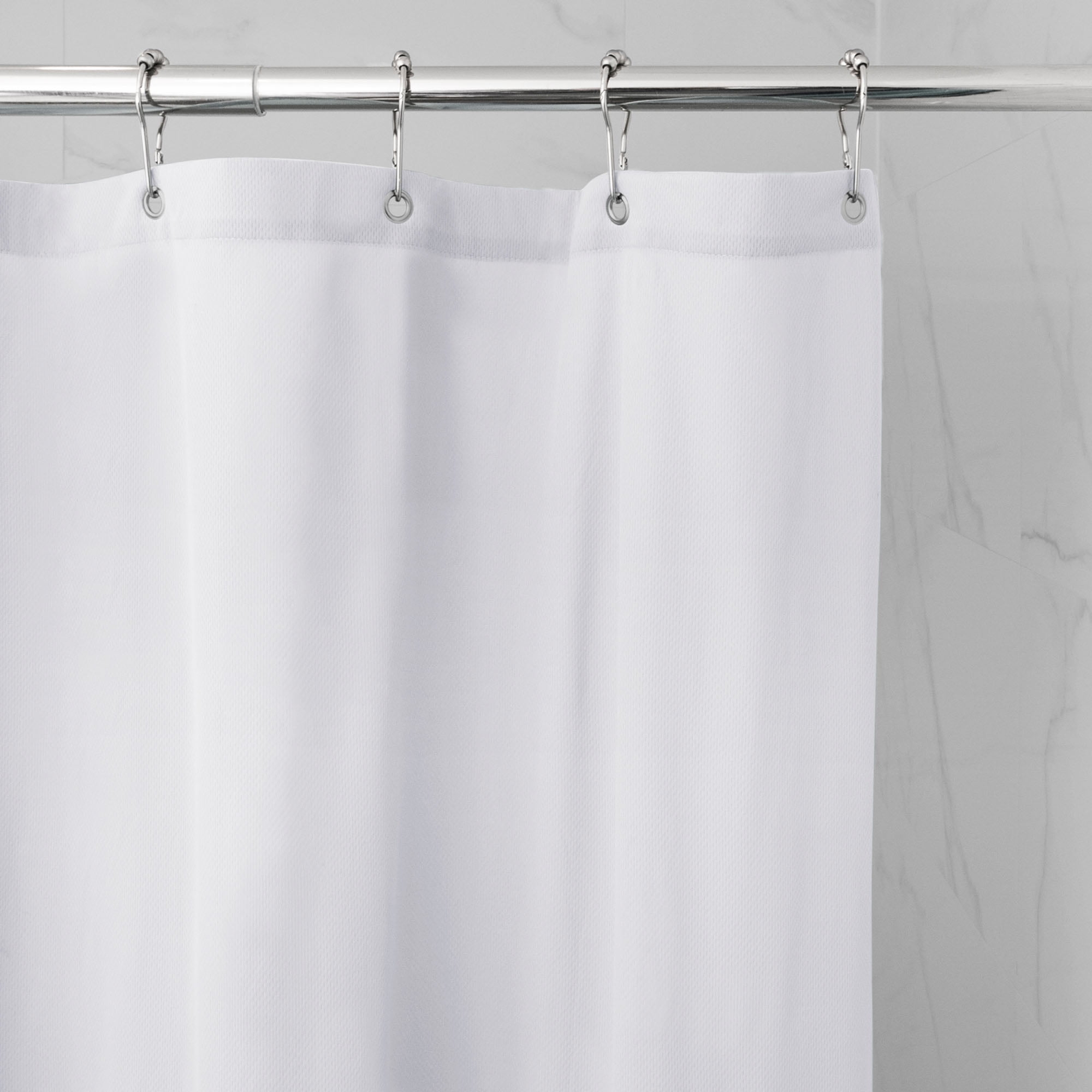 Better Homes and Gardens Waterproof Ultimate Shield Fabric Shower Liner, White