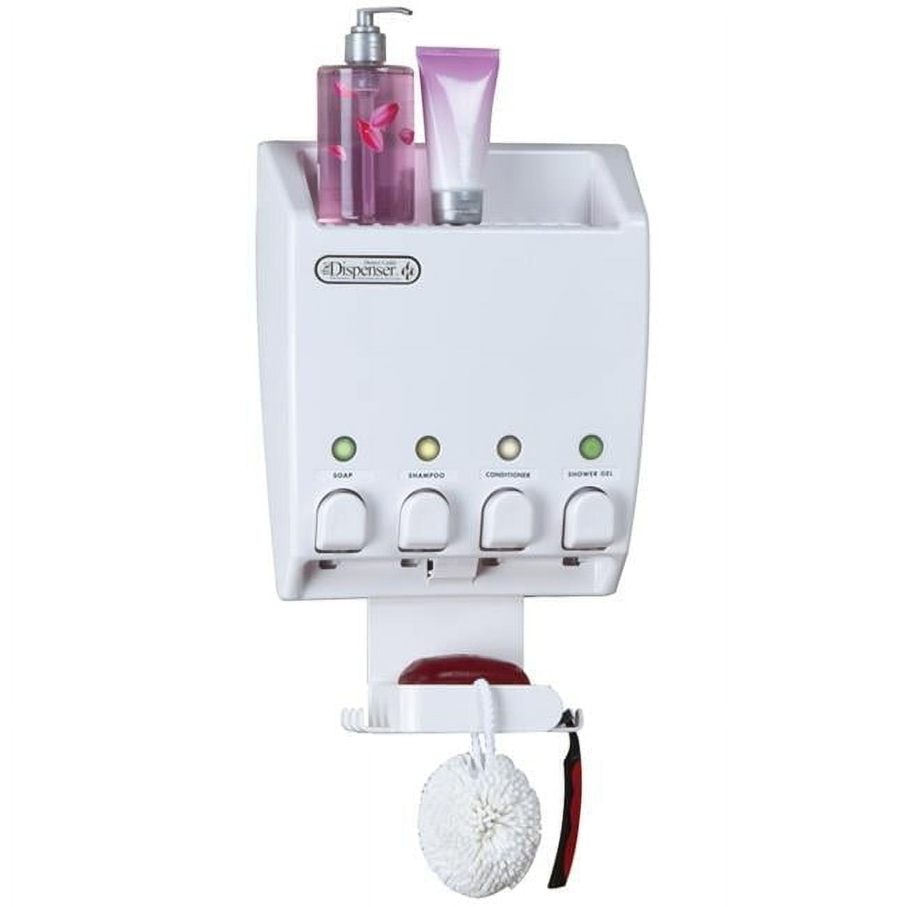 Better Living Products  ULTI-MATE 4 Chamber Shower Dispenser with Shower Caddy White
