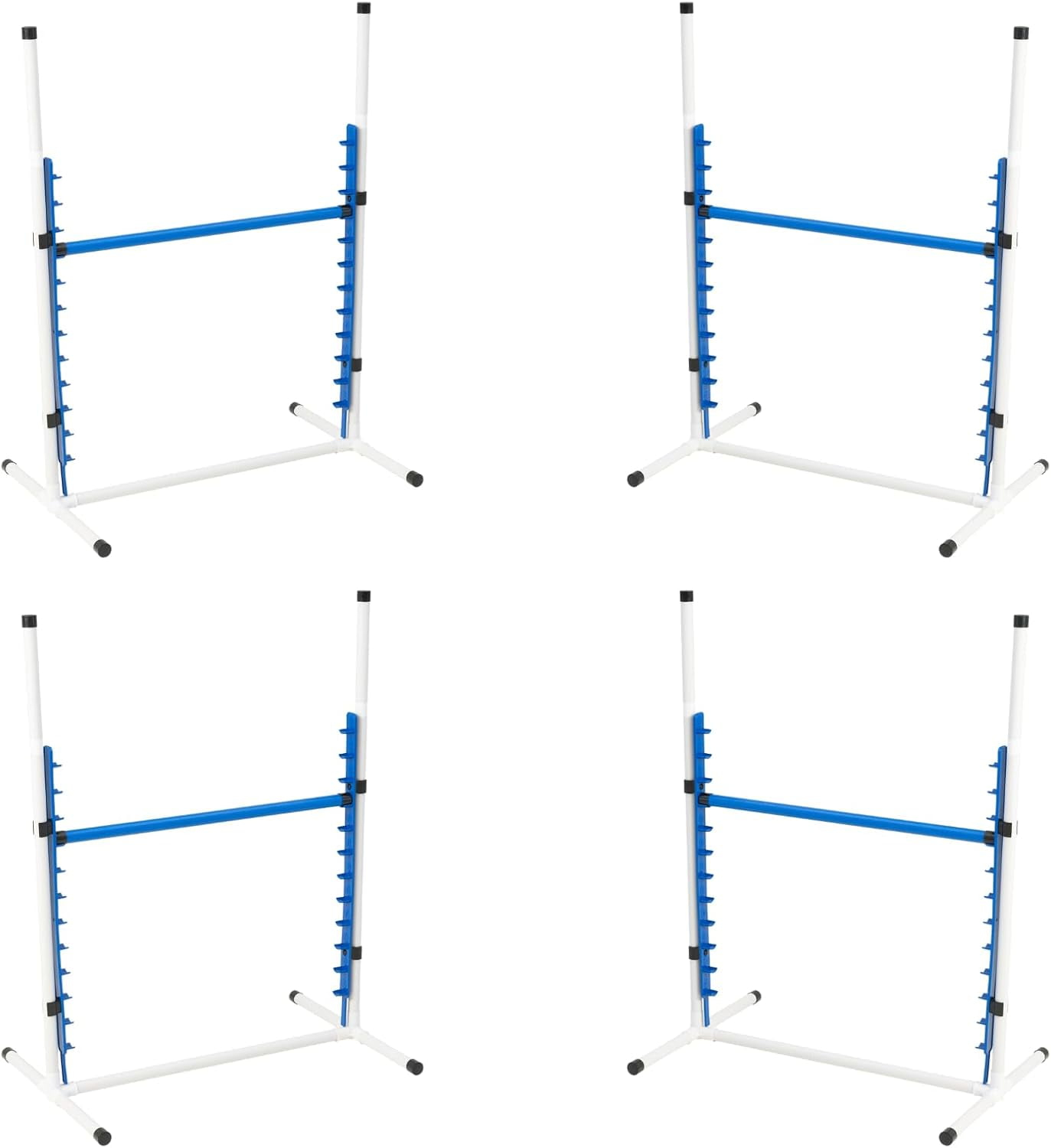 Better Sporting Dogs 4 Pack Adjustable Dog Agility Bar Jumps w/Cup Strips | Competition-Style Jump Cups for Height Class & Safe Displacement