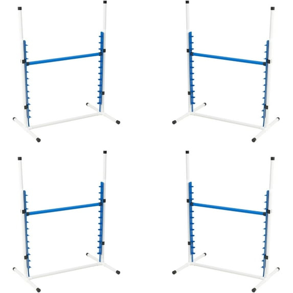 Better Sporting Dogs 4 Pack Adjustable Dog Agility Bar Jumps w/Cup Strips | Competition-Style Jump Cups for Height Class & Safe Displacement