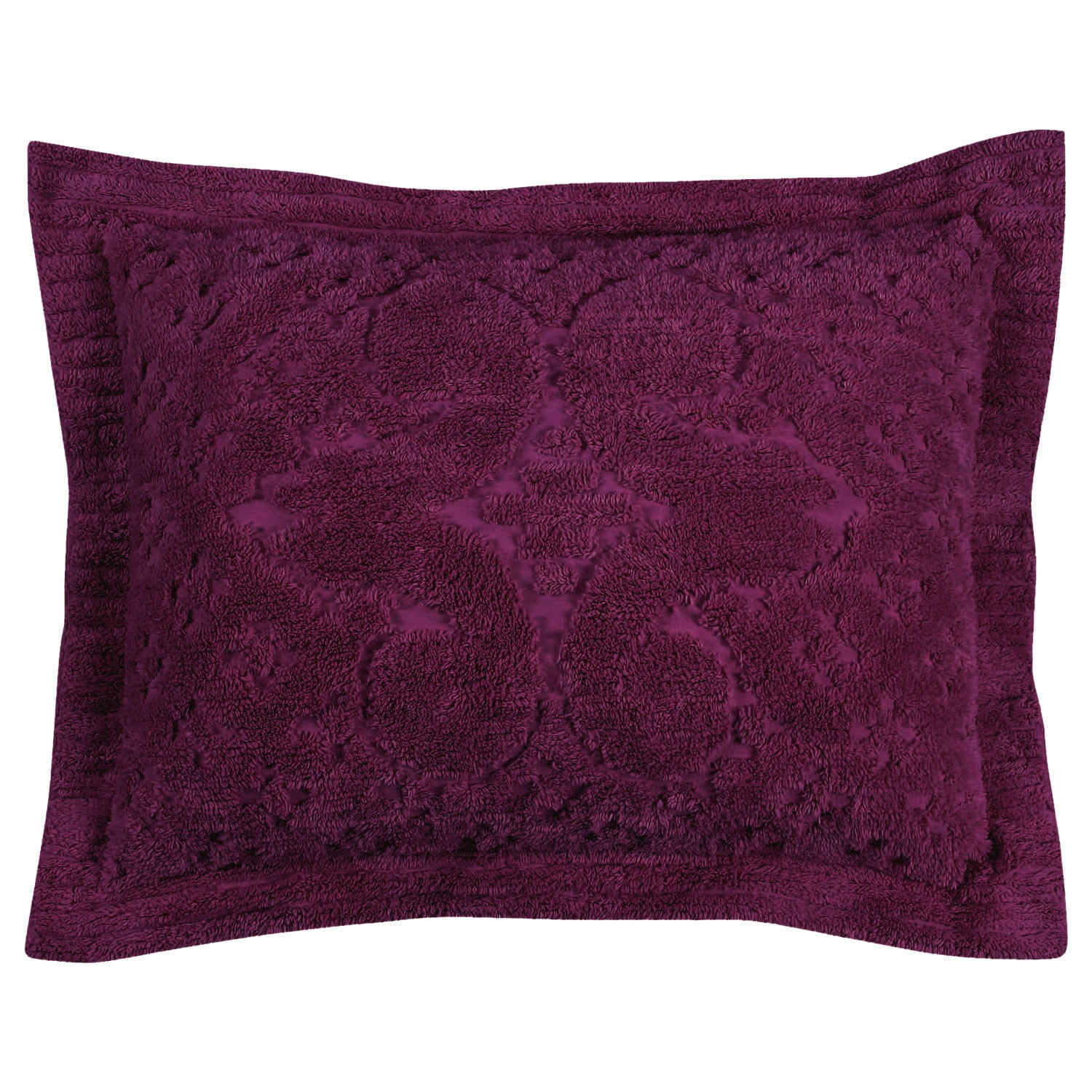 Better Trends Ashton Medallion Design 100% Cotton Bedspread with Standard Sham, for Adult - Plum