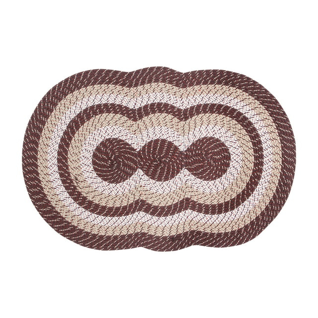 Better Trends Country Braid Reversible Indoor Area Utility Rug 100% Polypropylene, 40" x 60" Tri-Circle, Brown Stripe