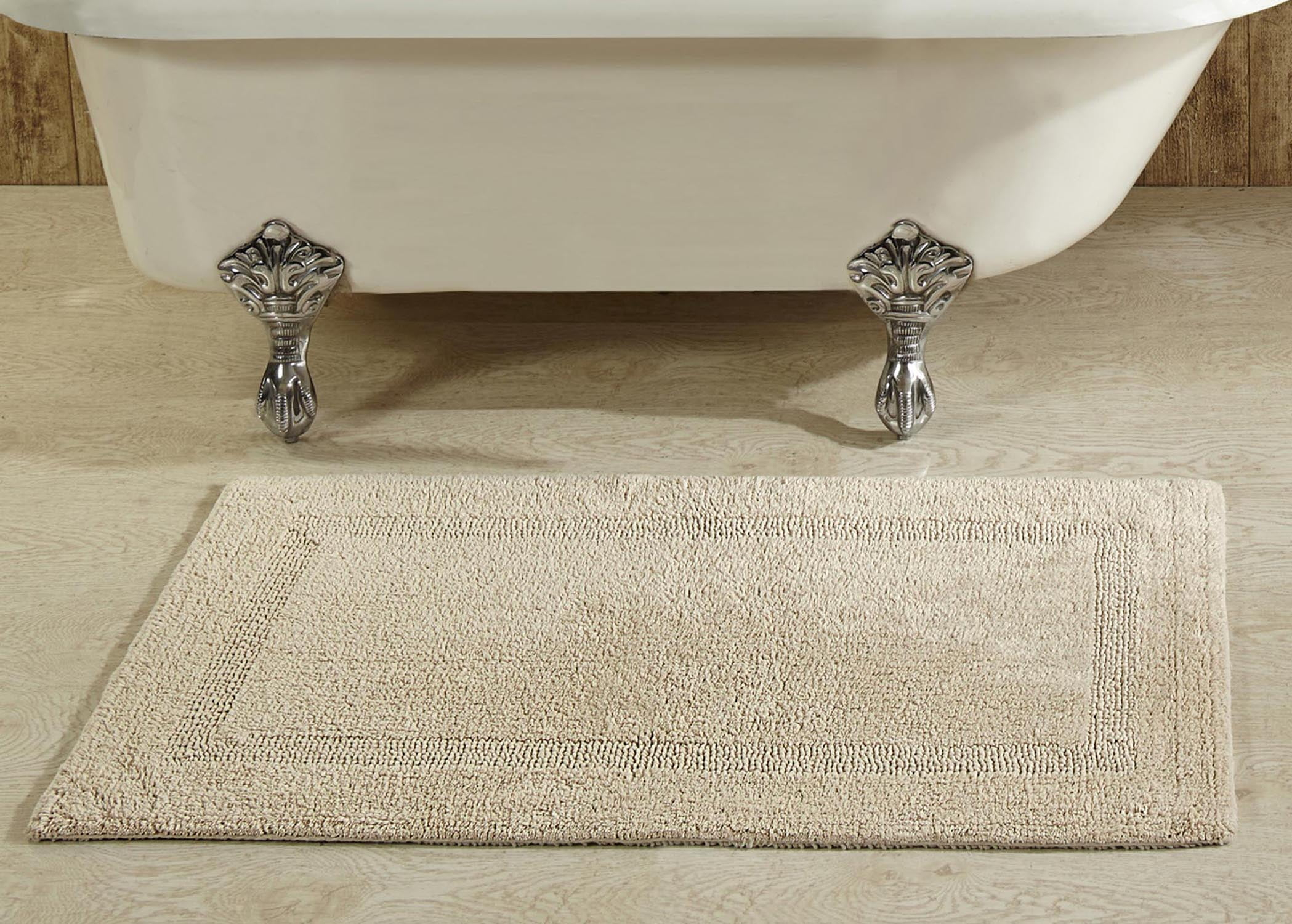 Better Trends 21" x 34" Premium Bathroom Rug Mat, 100% Cotton, Extra Soft Tufted Door Mat, Water Absorbent & Reversible Bath Mat (Sand) Lux Collection