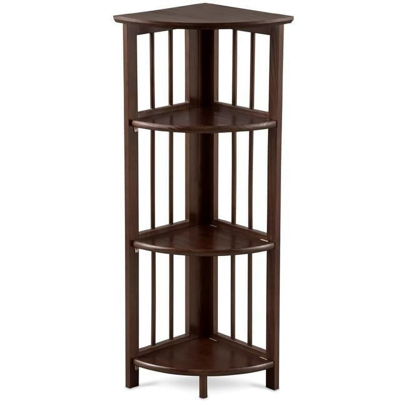 Betterbeds 4-Shelf Corner Folding Bookcase Folding, Wood/Multicolor, 10.25 lbs