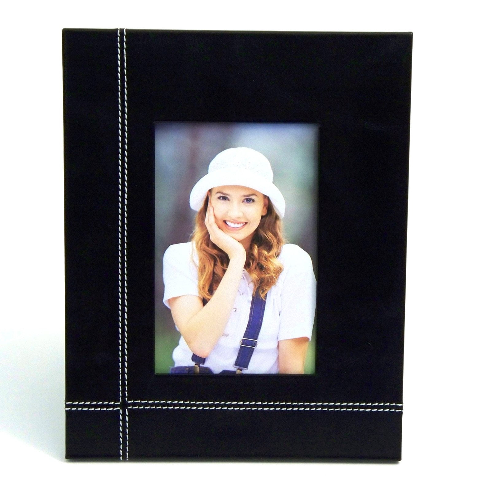 Bey-Berk Black Leather 4 x 6 in. Picture Frame