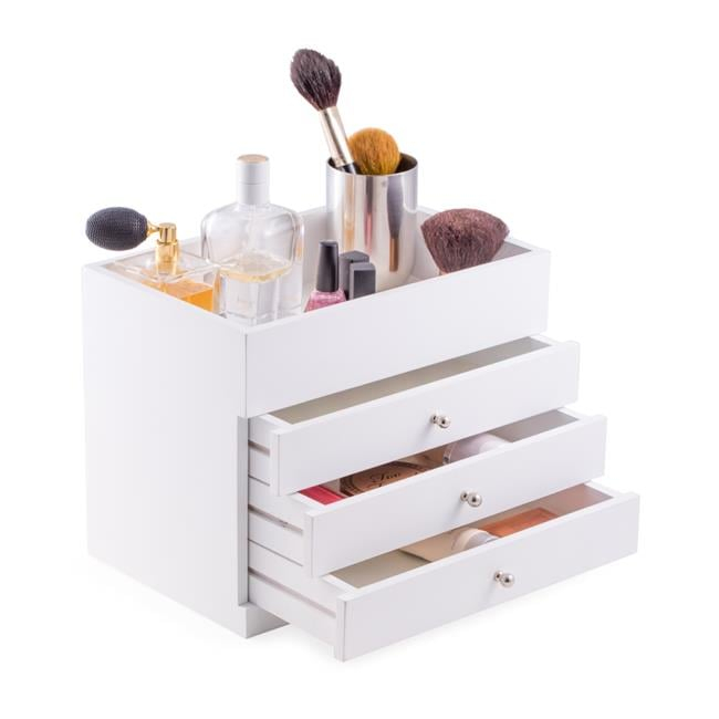 Bey-Berk Wood Makeup Organizer