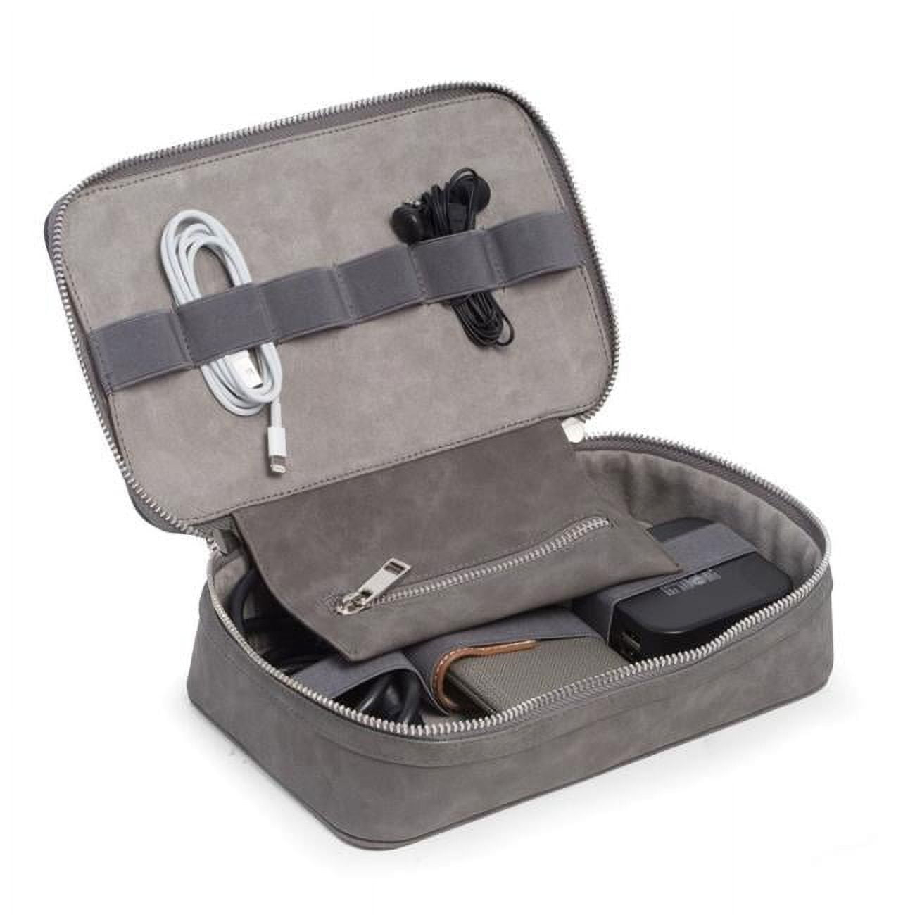 Bey-Berk International UC203GRY Gray Leatherette Tech Accessory Case