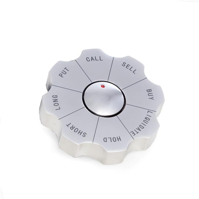 Bey-Berk International G530B Stock Market Spinner Decision Maker Paperweight - Silver