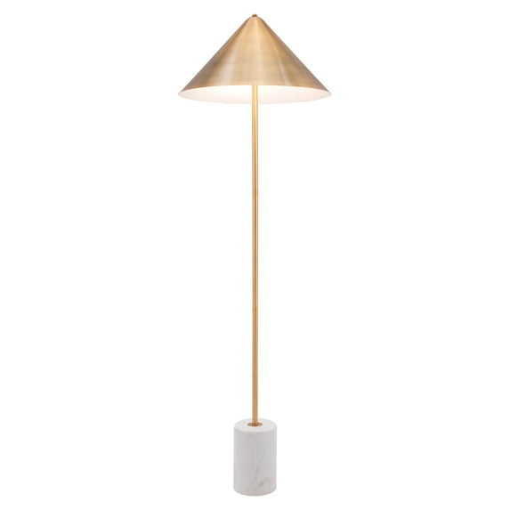Zuo Modern Bianca Floor Lamp Gold & White