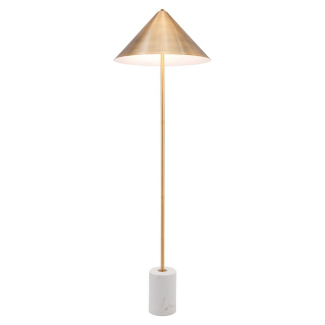 Zuo Modern Bianca Floor Lamp Gold & White