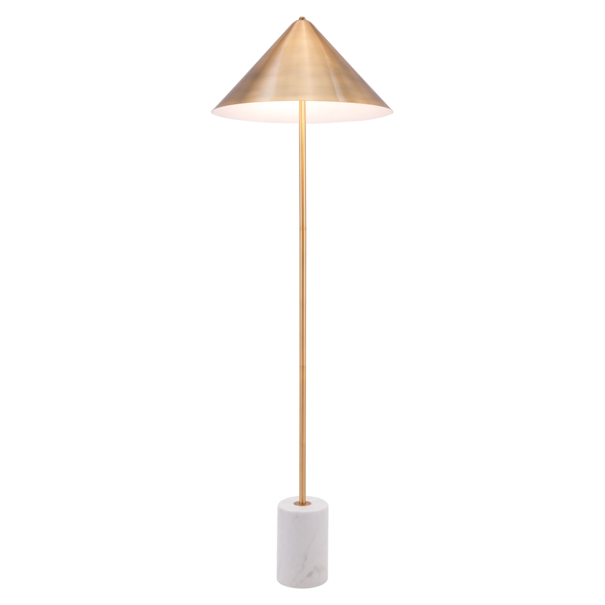 Zuo Modern Bianca Floor Lamp Gold & White