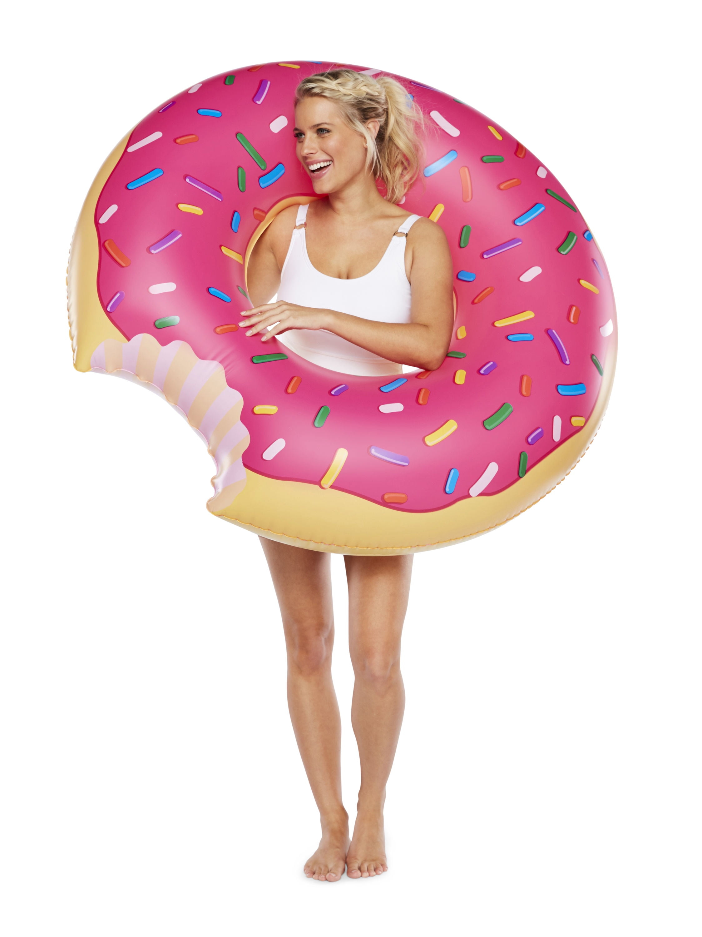 BigMouth Inc Gigantic Donut Pool Float, Funny Inflatable Vinyl Summer Pool or Beach Toy, Patch Kit Included