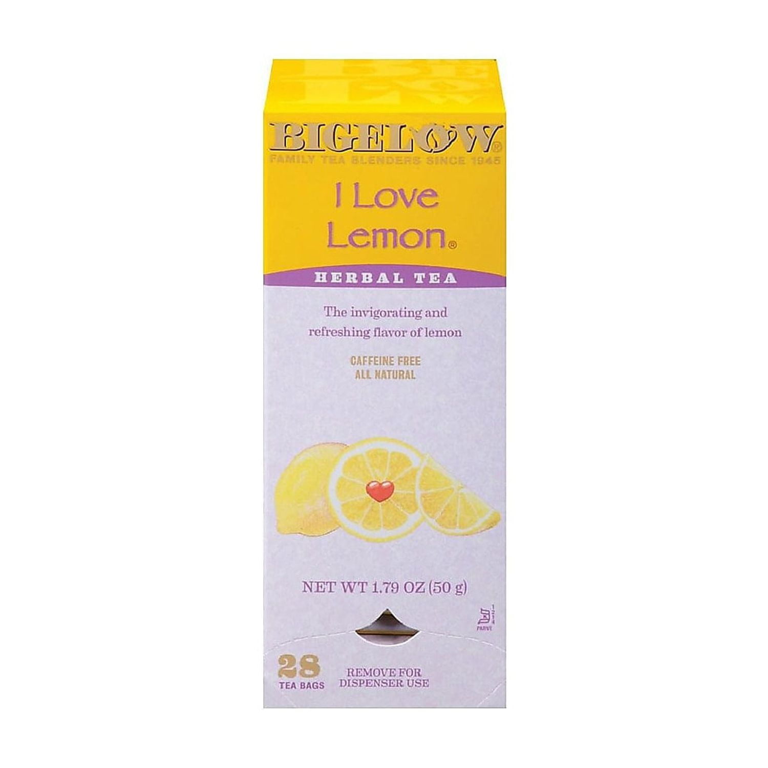 Bigelow I Love Lemon Herbal Tea Bags, 1.79 oz, 28 count