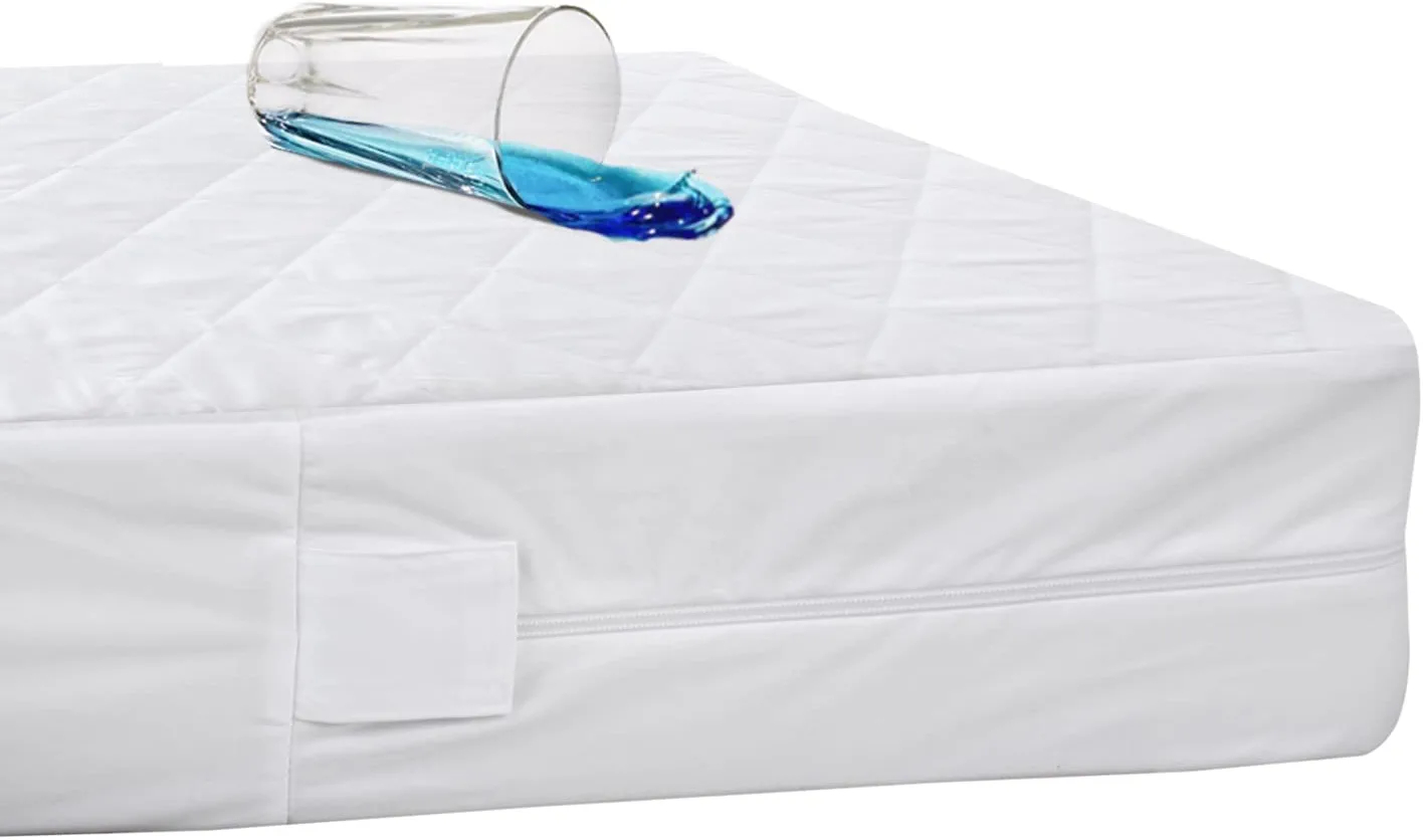 Biloban Waterproof Zippered Polyester Mattress Encasement, Crib Bed