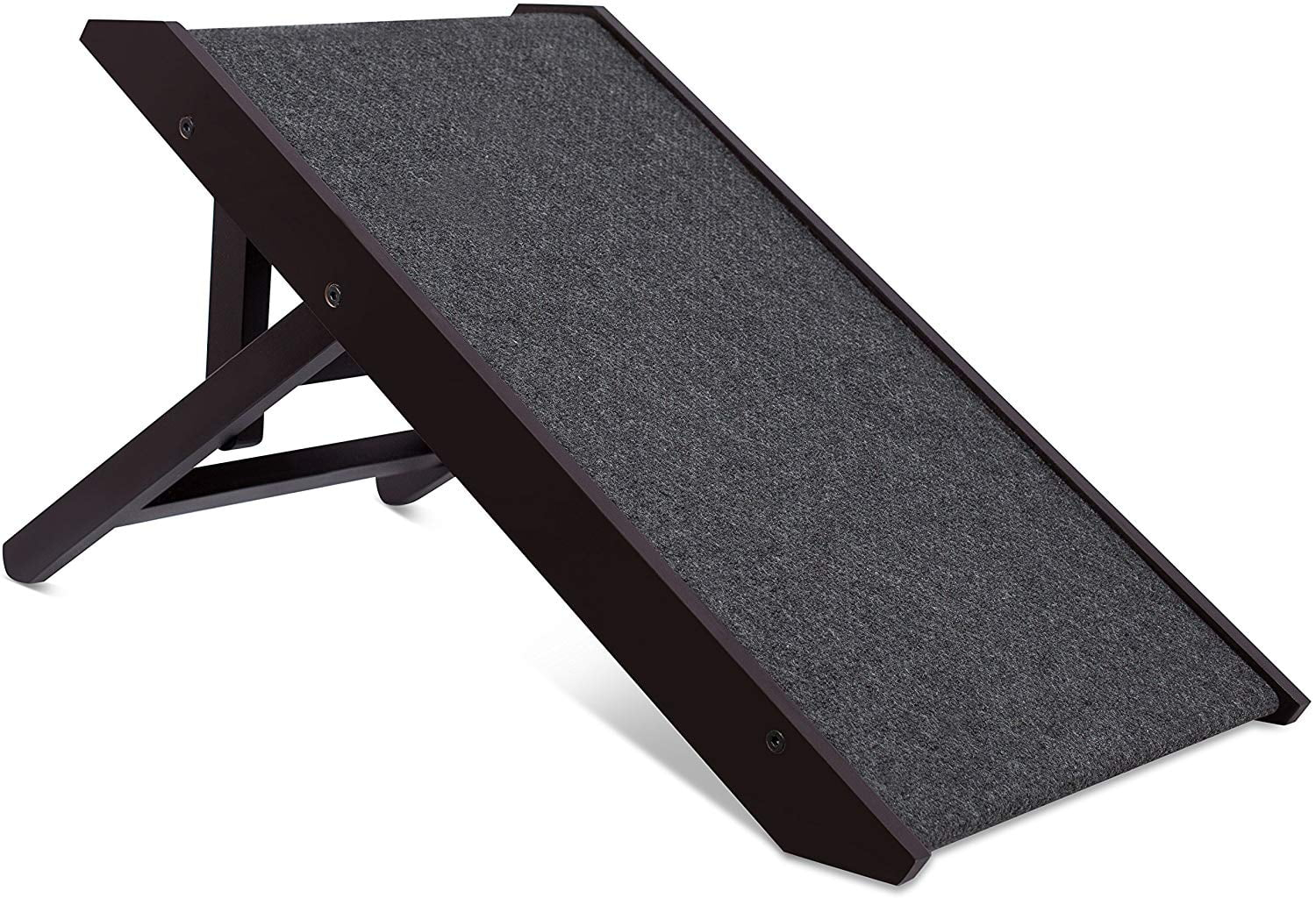 BirdRock Brands Internet's Best Espresso Wood/ Carpet Adjustable Folding Pet Ramp