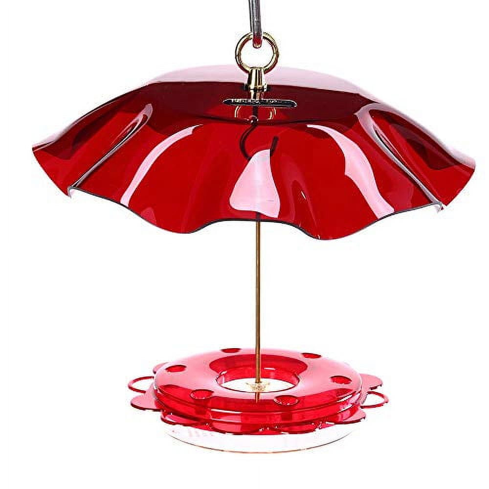 Birds Choice NP1007 Hummerfest Bird Feeder w/ Weatherguard, Hummingbird Nectar Feeder with Ant Moat, 12oz Capacity, Red