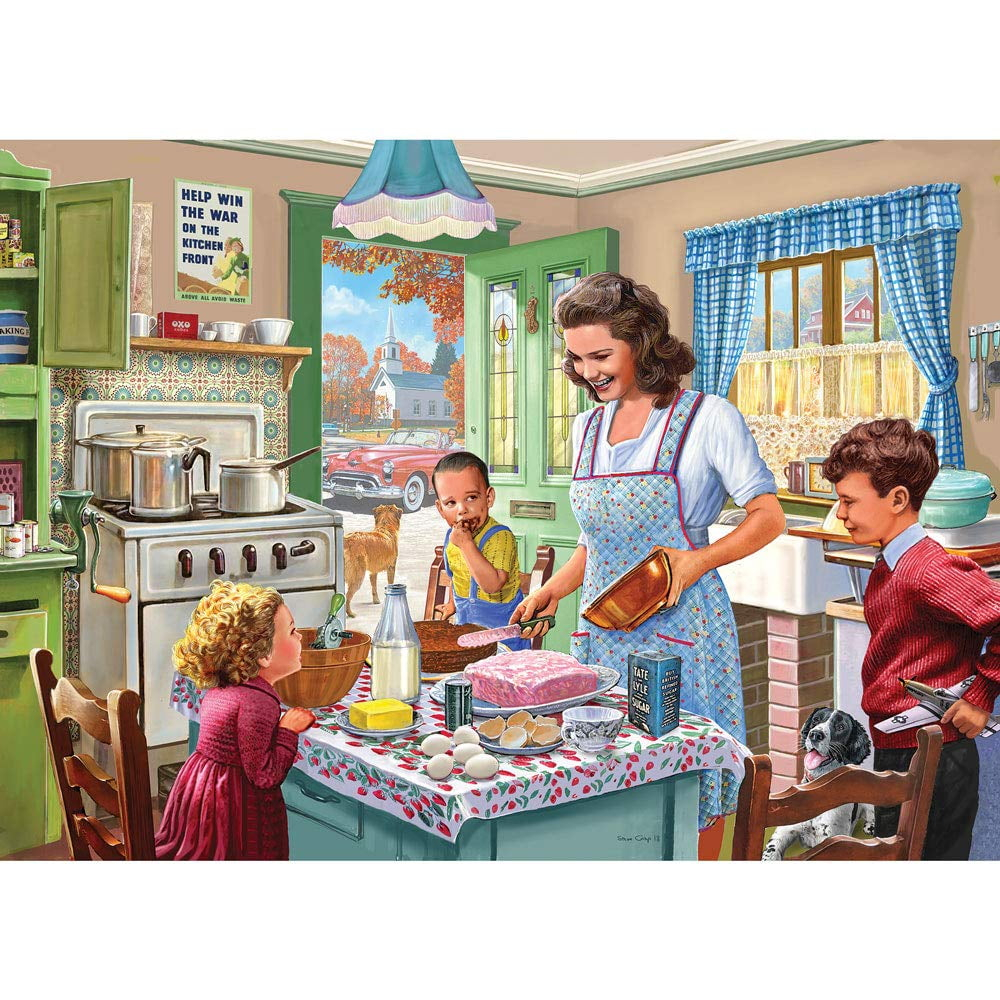Bits and Pieces - 3000 Piece Jigsaw Puzzle for Adults 26" x 39" - Kitchen Memories - 3000 pc Old Fashioned Classic Family Baking Kitchen Jigsaw by Artist Steve Crisp