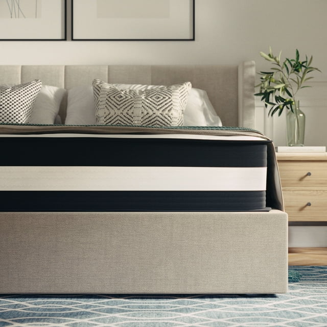 BizChair 12 Inch CertiPUR-US Certified Hybrid Pocket Spring Mattress, Queen Mattress in a Box