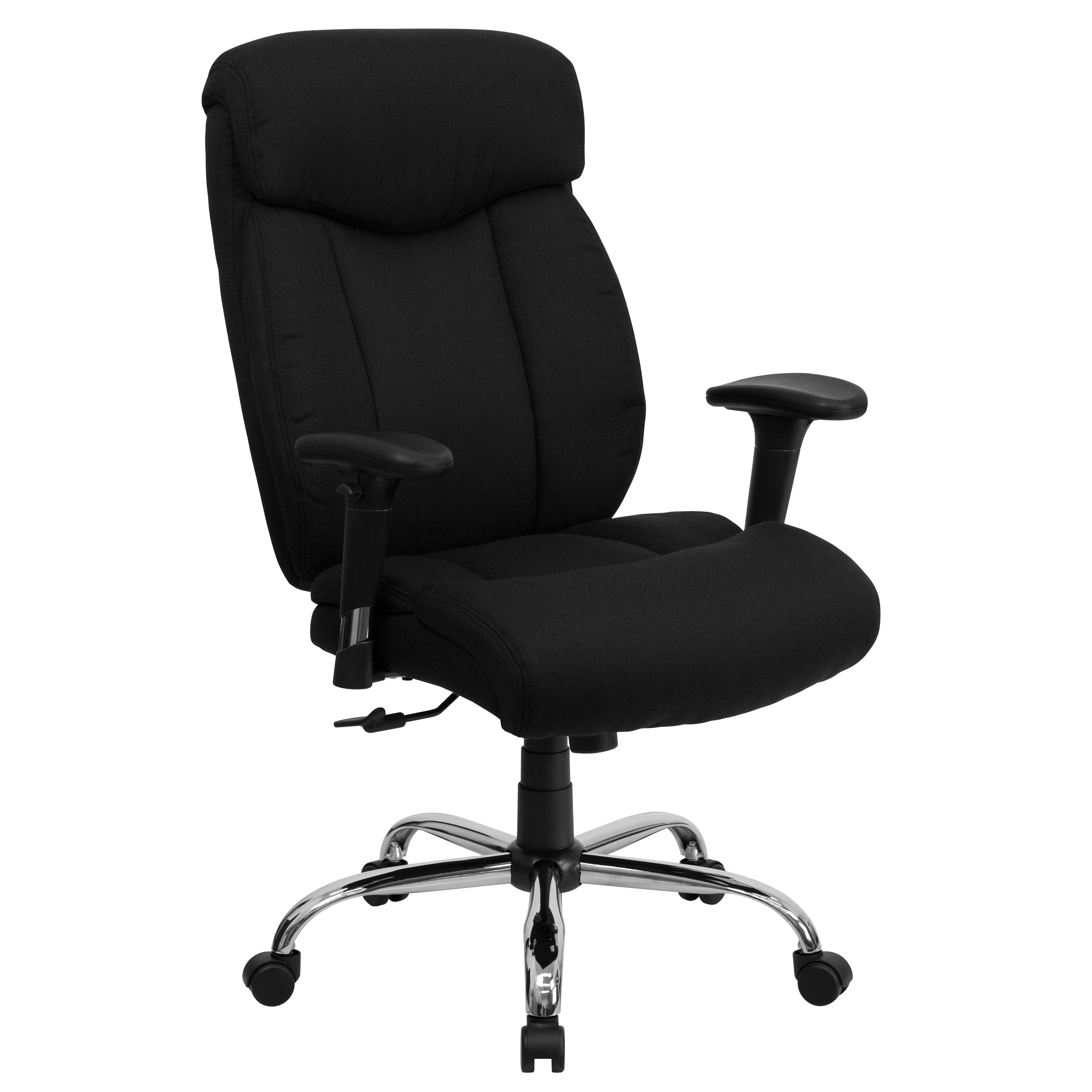 BizChair Big & Tall 400 lb. Rated High Back Black Fabric Executive Ergonomic Office Chair with Full Headrest and Adjustable Arms