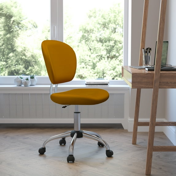 BizChair Mid-Back Orange Mesh Padded Swivel Task Office Chair with Chrome Base