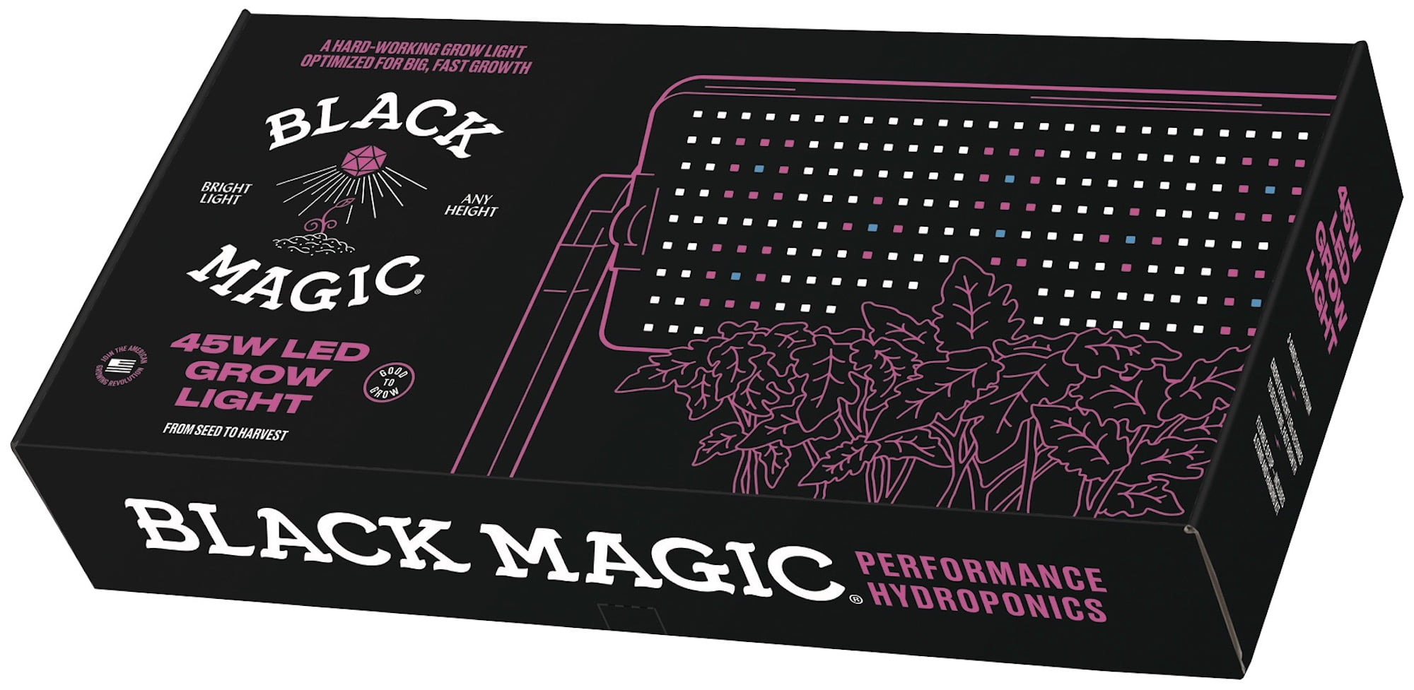 Black Magic 45W LED Grow Light - 3 Band-Light Spectrum
