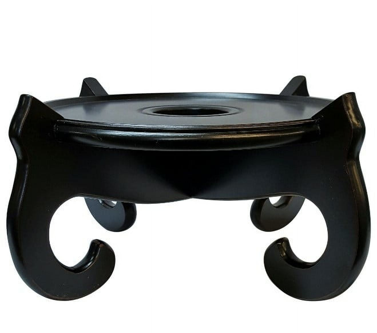 Black Mahogany Chinese Fish Bowl/Planter Stand (8.5 " Dia X 5" H) - Oriental Furniture Warehouse