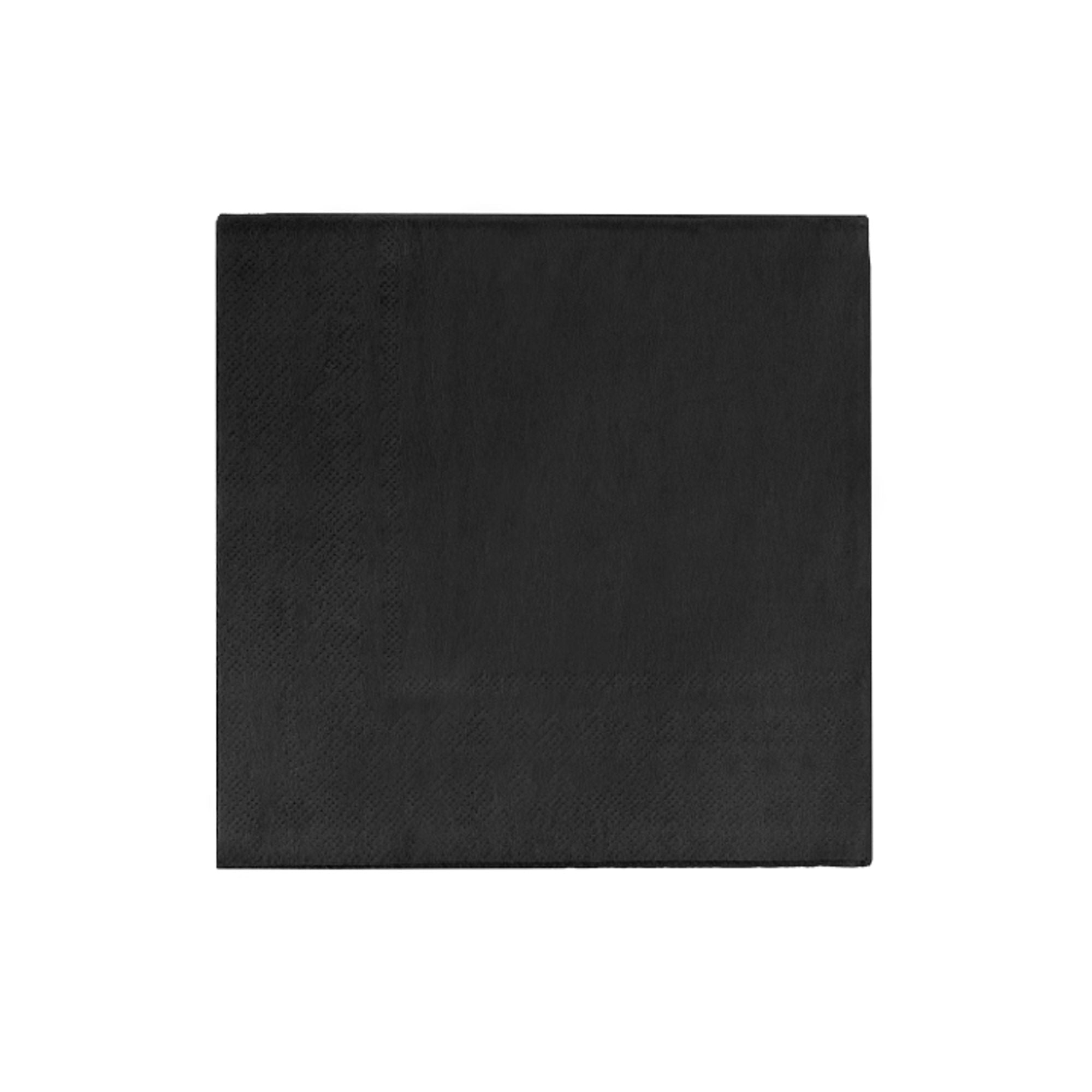 Black Party Napkins | Black Drink Napkins | Black Beverage Napkins - 5in. x 5in. Folded - 2 Ply - 50 Pieces/Pkg. (fdp95302)