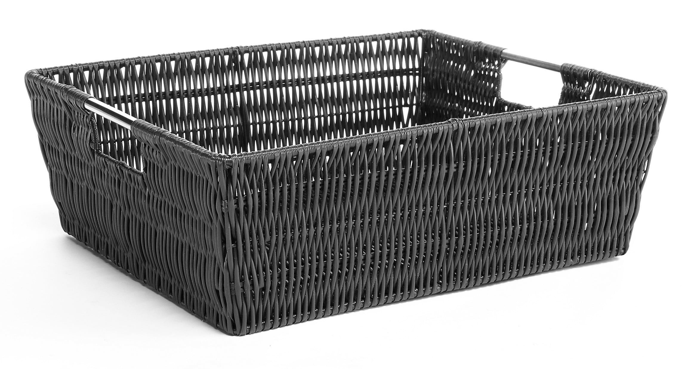 Black Rattique Shelf Tote by Whitmor