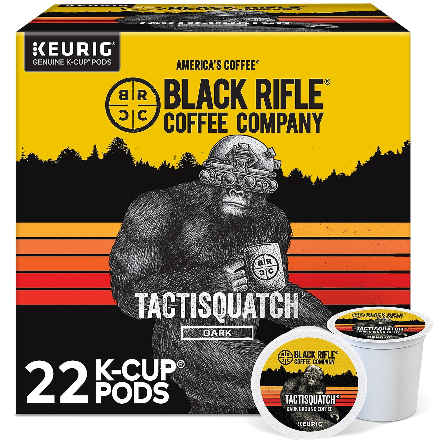 Black Rifle Coffee Company Wakin the Neighbors High Caffeine Keurig K-Cup Pods, Medium Roast, 22 Ct