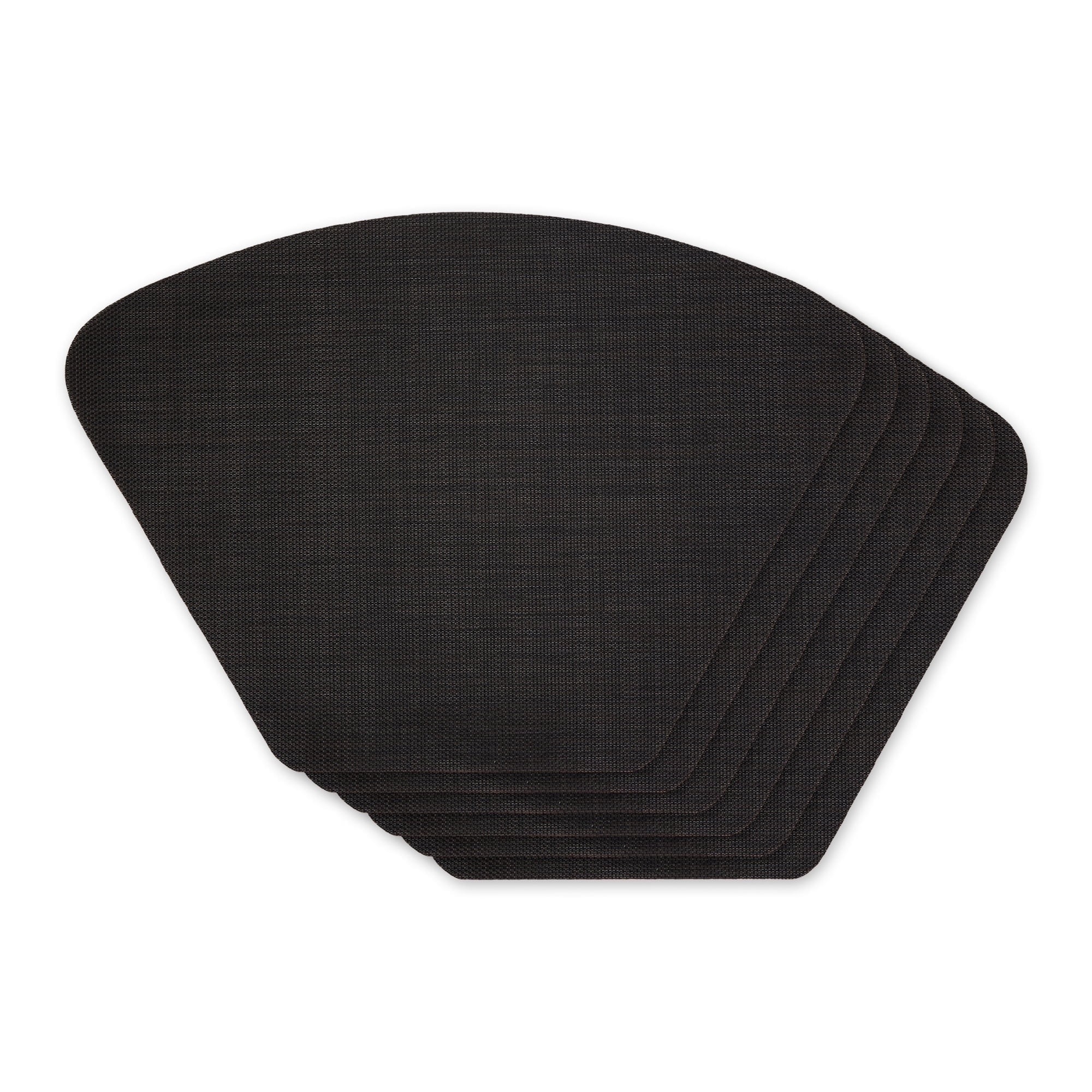 Black Solid Wedge Table Placemat (Set of 6)