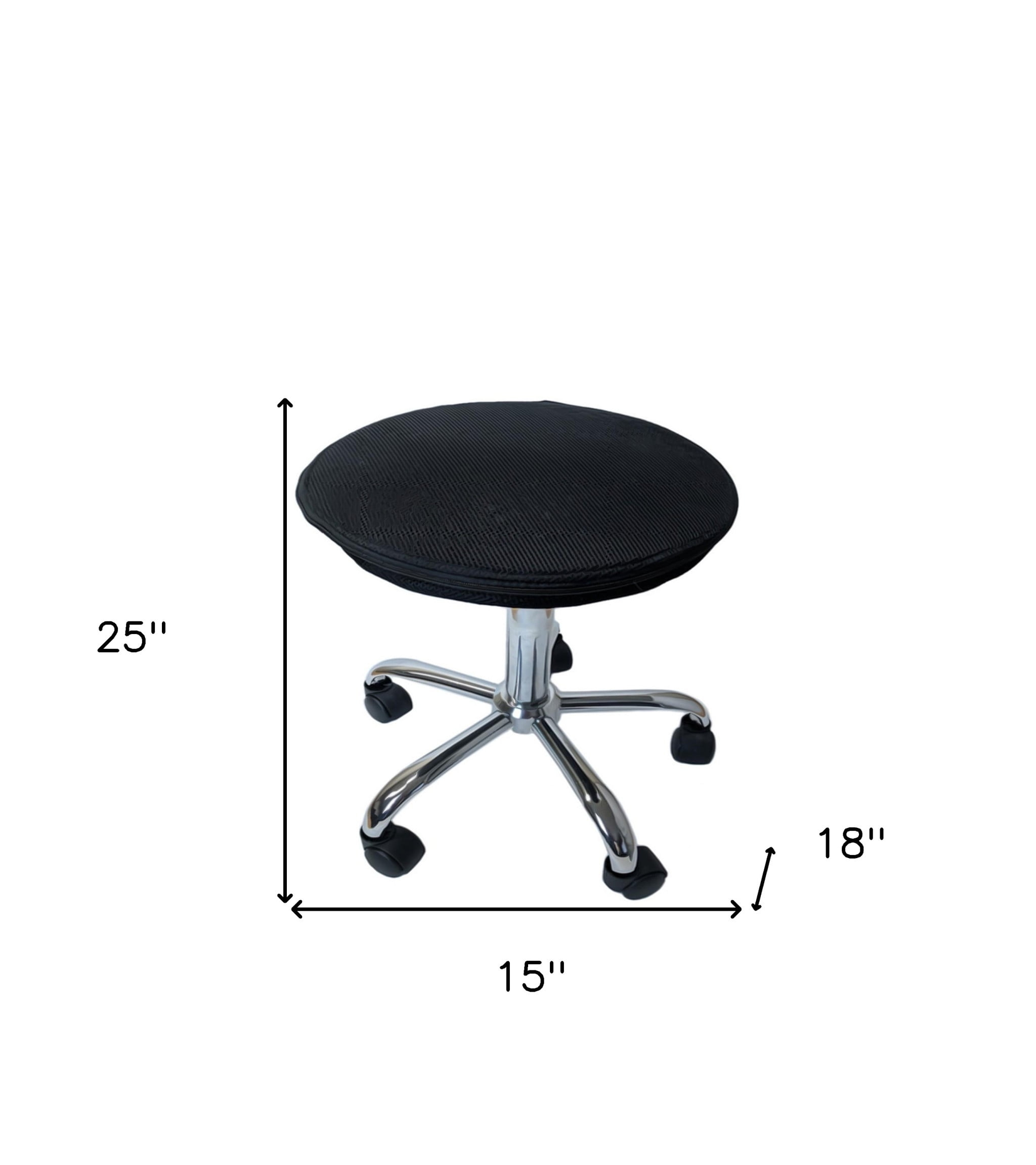 Black and Chrome Active Sitting Rolling Balance Desk Chair