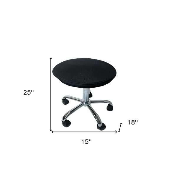 Black and Chrome Active Sitting Rolling Balance Desk Chair