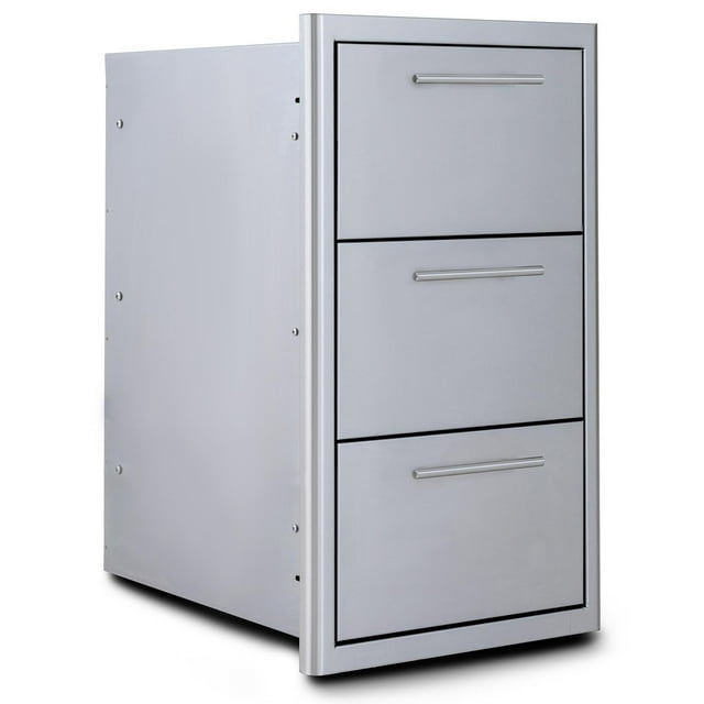 Blaze 16" Stainless Steel Triple Access Drawer with Soft Close LED Lighting\