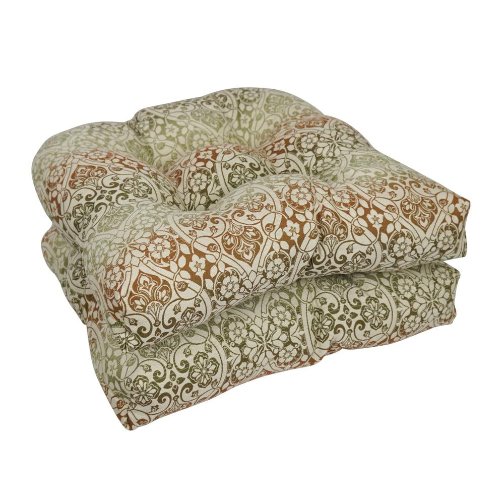 Blazing Needles 19-inch U-Shaped Premium Outdoor Tufted Dining Chair Cushions (Set of 2)  93184-2CH-PO-008