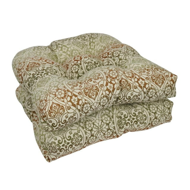 Blazing Needles 19-inch U-Shaped Premium Outdoor Tufted Dining Chair Cushions (Set of 2)  93184-2CH-PO-008