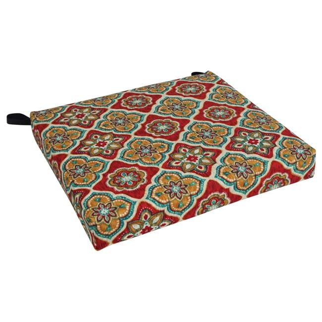 Blazing Needles 20-inch by 19-inch Patterned Outdoor Spun Polyester Chair Cushion