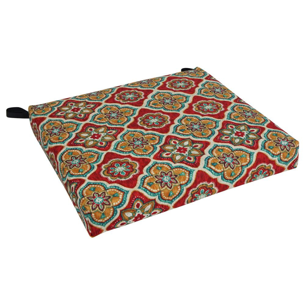 Blazing Needles 20-inch by 19-inch Patterned Outdoor Spun Polyester Chair Cushion