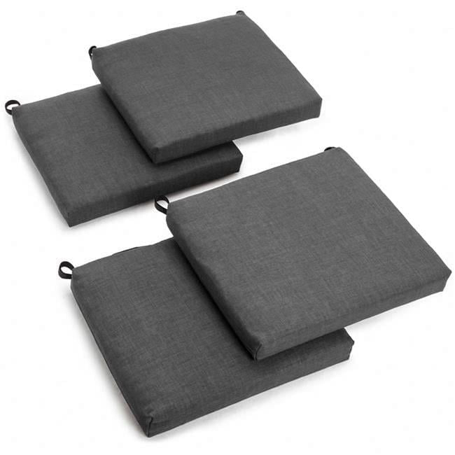 Blazing Needles 93454-4CH-REO-SOL-15 20 x 19 in. Solid Outdoor Spun Polyester Chair Cushions, Cool Gray - Set of 4