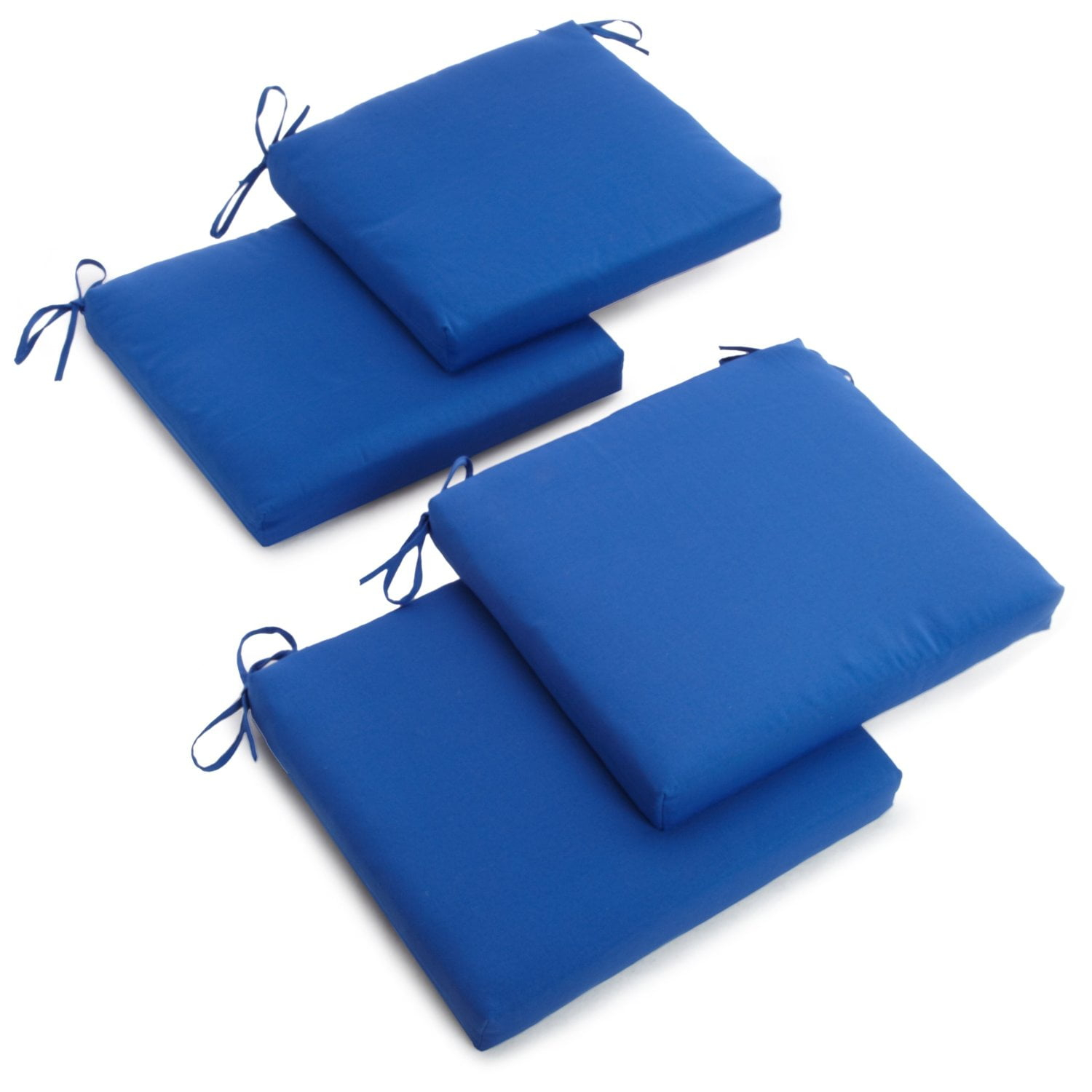 Blazing Needles 20-inch by 19-inch Twill Chair Cushion (Set of Four)-Color:Royal Blue