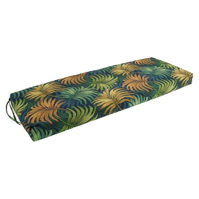 Blazing Needles 54-inch by 19-inch Patterned Outdoor Spun Polyester Bench Cushion 954X19-REO-61