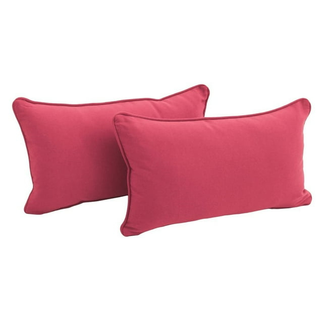 Blazing Needles 20-inch by 12-inch Double-corded Solid Twill Back Support Pillows with Inserts (Set of 2)