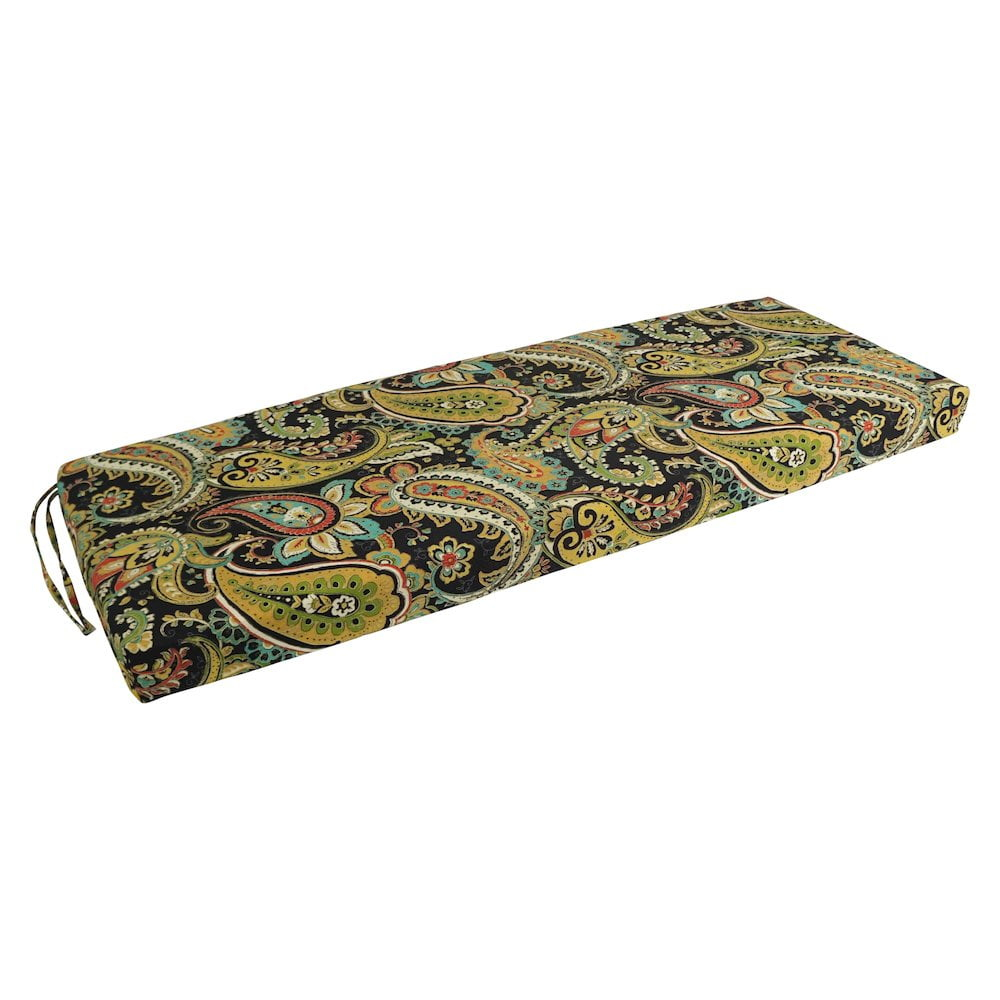 Blazing Needles Outdoor Seating Cushions 54x19 x 3.5inch. x 4lbs Hadia Franco Noir, UV Resistant